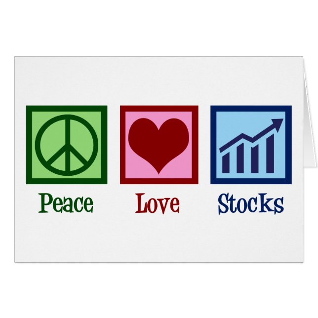 Carte de vacances Peace Love Stocks Broker (Devant horizontal)
