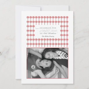 Carte de vacances Peppermint Geisha encadrée rouge