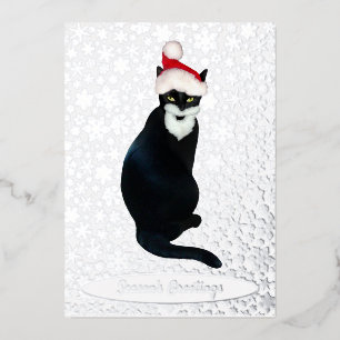Carte de vacances père Noël Cat Foil