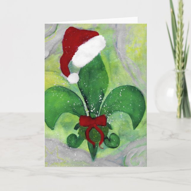 Carte de vacances Père Noël Christmas Fleur of lis (Devant)