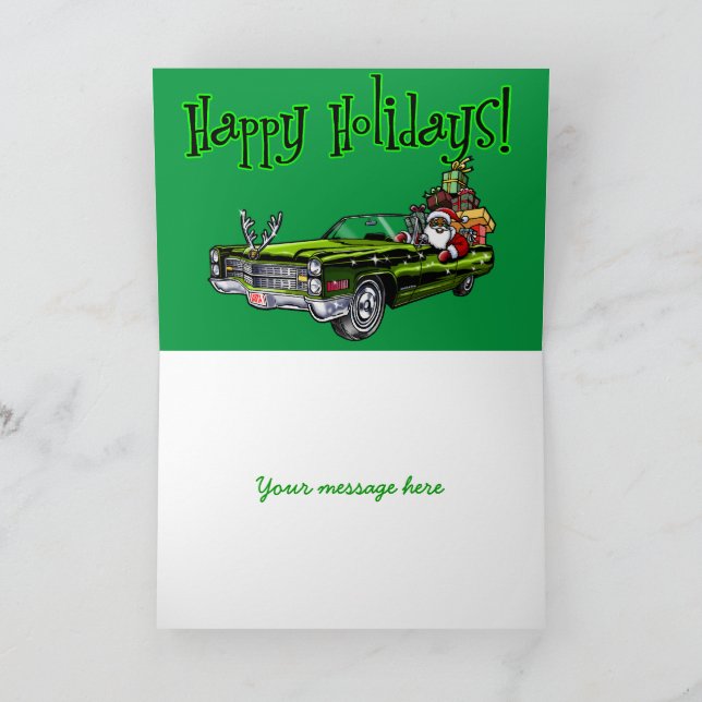 Carte de vacances Père Noël Hipster Américain Afri (Intérieur)