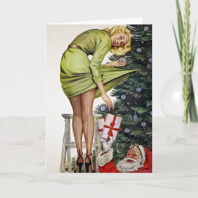 Carte de vacances Père Noël inappropriée (Devant)