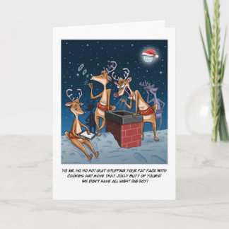 Carte de vacances père Noël Reindeer Cartoon