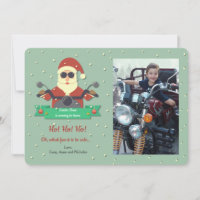 Carte de vacances père Noël sur Vélo