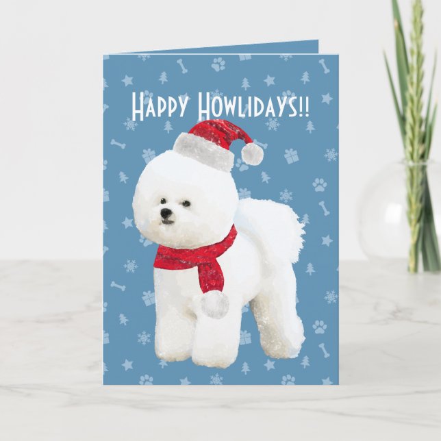 Carte de vacances personnalisable Bichon Frise (Devant)