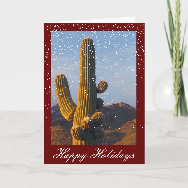 Carte de vacances personnalisable Saguaro Cactus S (Devant)