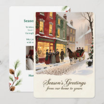 Carte de vacances personnalisable vintage plat