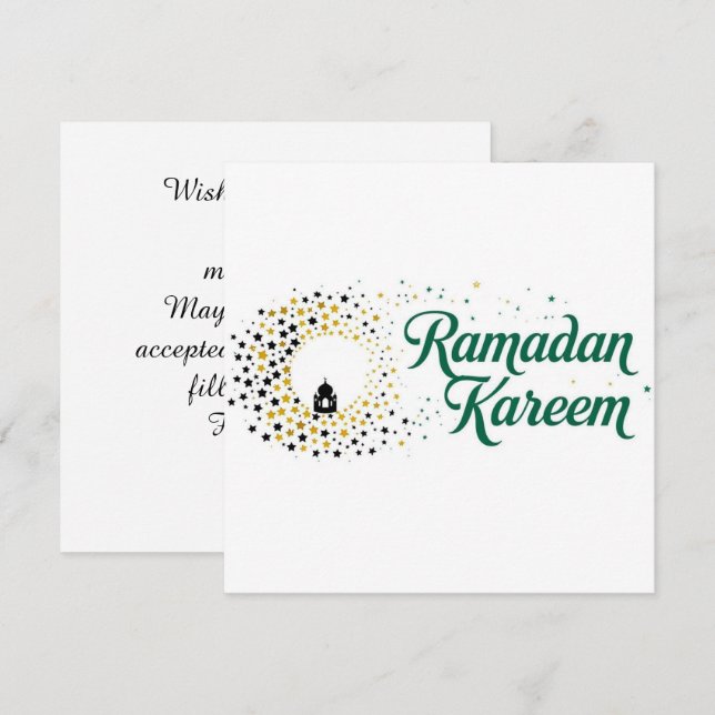 Carte de vacances personnalisée Ramadan Kareem (Devant / Derrière)