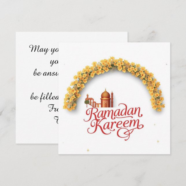 Carte de vacances personnalisée Ramadan Kareem (Devant / Derrière)