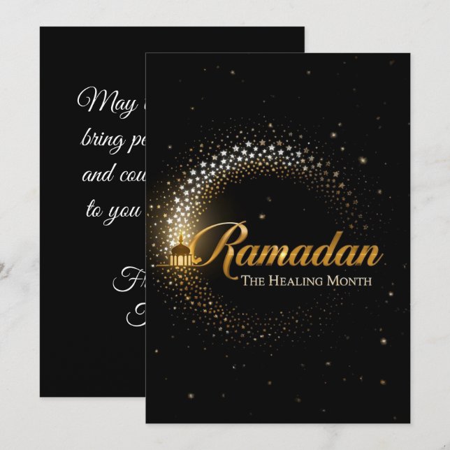 Carte de vacances personnalisée Ramadan MubaraK (Devant / Derrière)