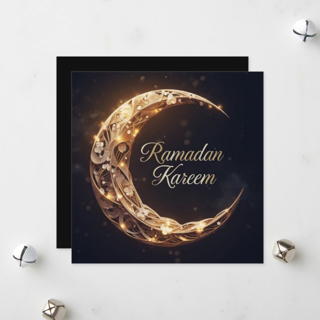 Carte de vacances personnalisée Ramdan Kareem (Devant/Arrière en situation)