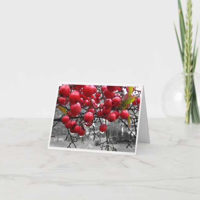 Carte de vacances personnalisée Red Berries (Devant)