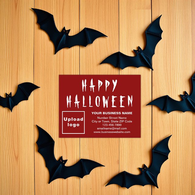Carte de vacances petit rouge d'Halloween (Red Halloween business flat holiday card)