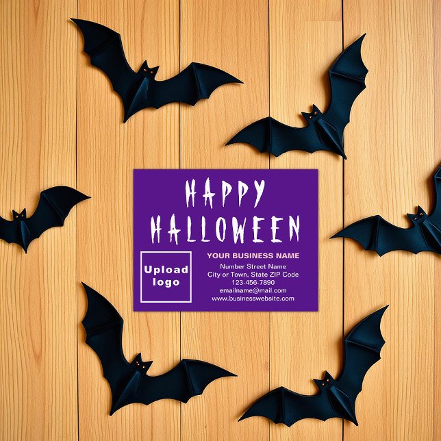 Carte de vacances petit violet d'Halloween d'affai (Purple Halloween business flat holiday card)