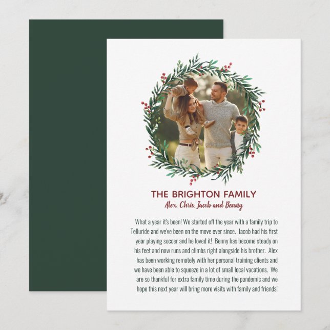 Carte de vacances photo 2021 avec lettre (Devant / Derrière)