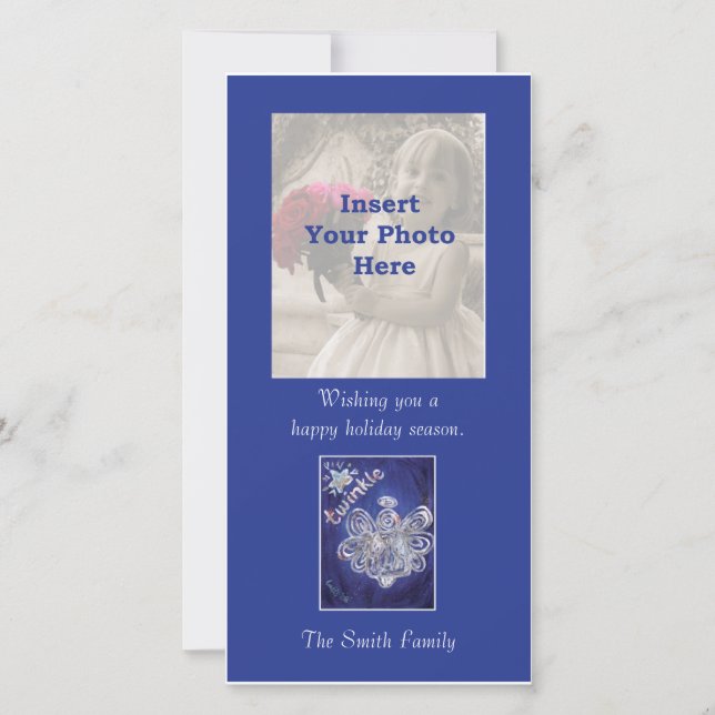 Carte de vacances photo Ange scintillant (Devant)