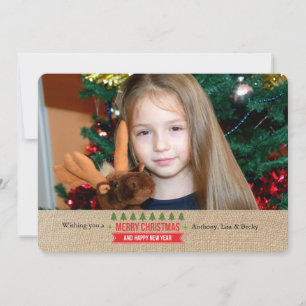 Carte de vacances photo Arbres de Noël