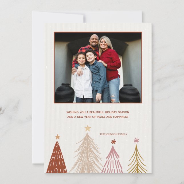 Carte de vacances photo Arbres de Noël (Devant)