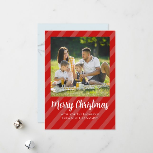 Carte de vacances photo avec Cardinal rouge (Devant/Arrière en situation)