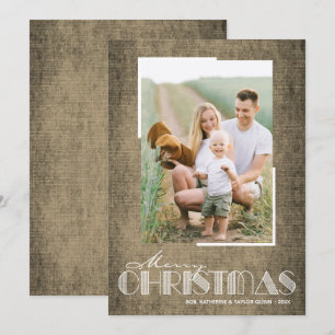 Carte de vacances photo Brown de Noël rustique
