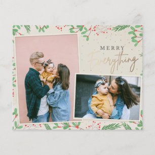 Carte de vacances photo Budget Gold Merry Everythi