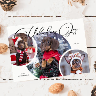 Carte de vacances photo de Chien blanc de la Joy U