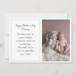 Carte de vacances photo de la Fête des Mères du bé