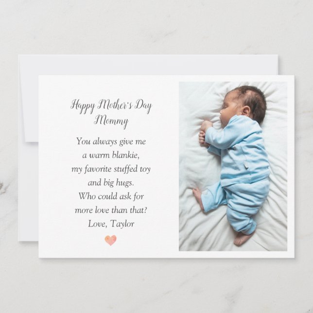 Carte de vacances photo de la Fête des Mères du bé (Devant)