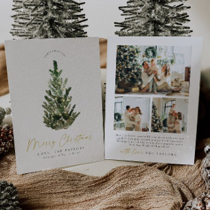 Carte de vacances photo de l'arbre de Noël moderne