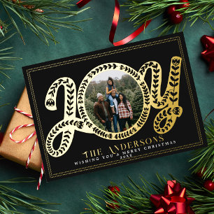 Carte de vacances photo de Noël Black Joy