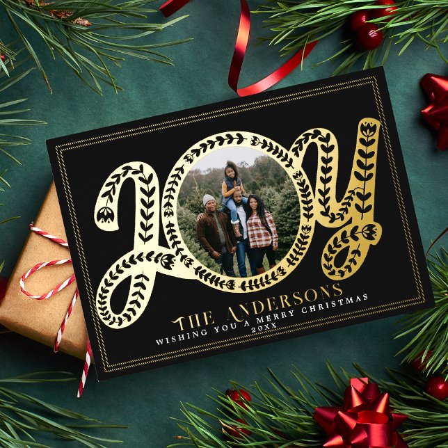 Carte de vacances photo de Noël Black Joy (Créateur téléchargé)
