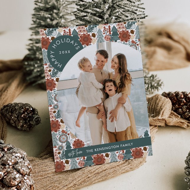Carte de vacances photo de Noël Boho Hygge (Créateur téléchargé)