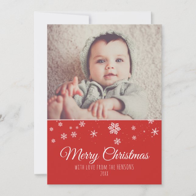 Carte de vacances photo de Noël festive moderne (Devant)