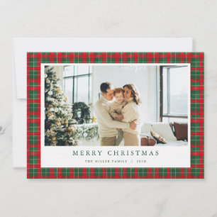 Carte de vacances photo de Noël verte et rouge