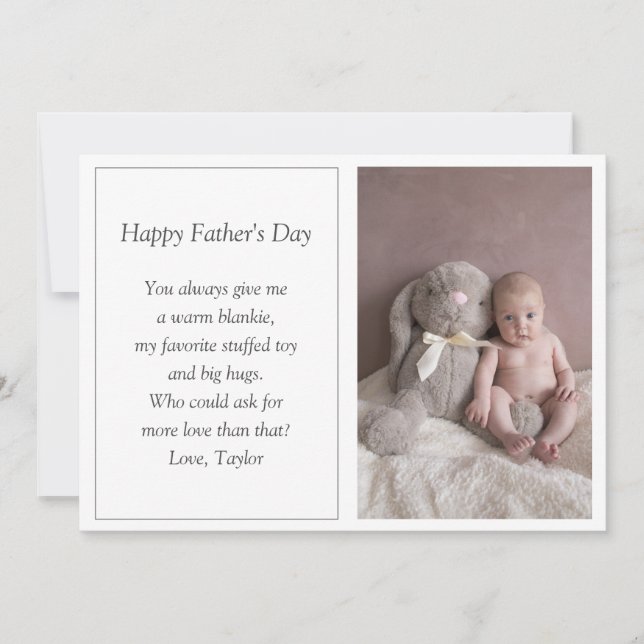 Carte de vacances photo de première Fête des pères (Devant)