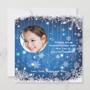 Carte de vacances photo de Snowflakes en cascade