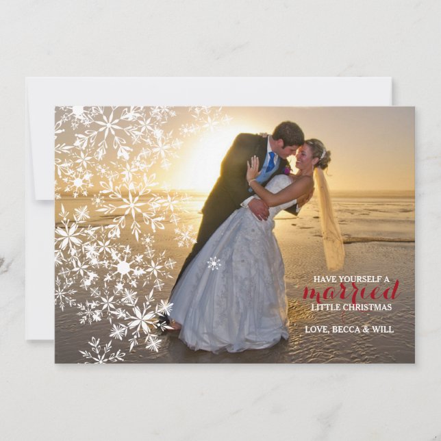 Carte de vacances photo de snowflèches blanches (Devant)