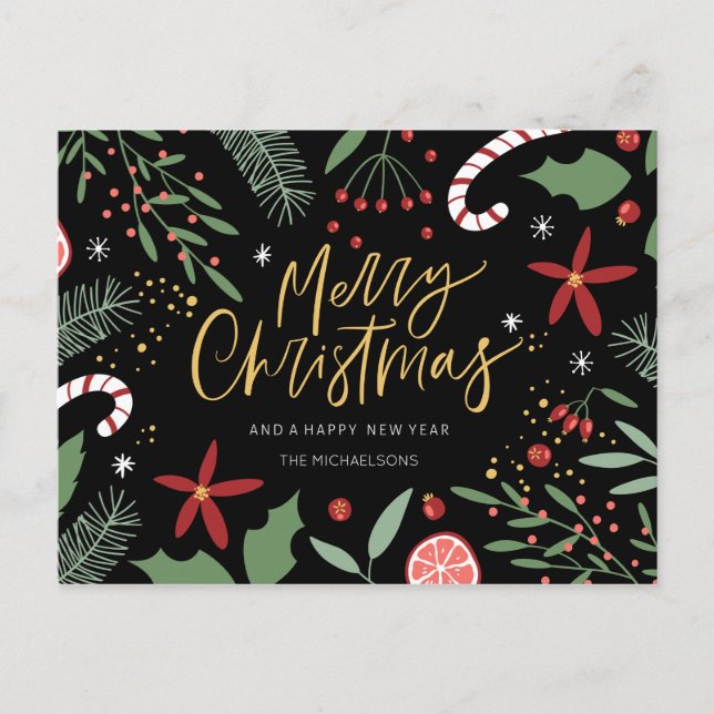 CARTE DE VACANCES PHOTO| Doodles de Noël (Devant)