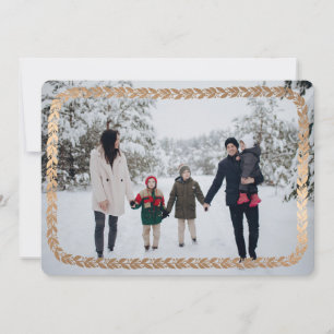 Carte de vacances photo élégante White Garland
