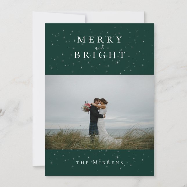 Carte de vacances photo émeraude d'hiver ensorcela (Devant)