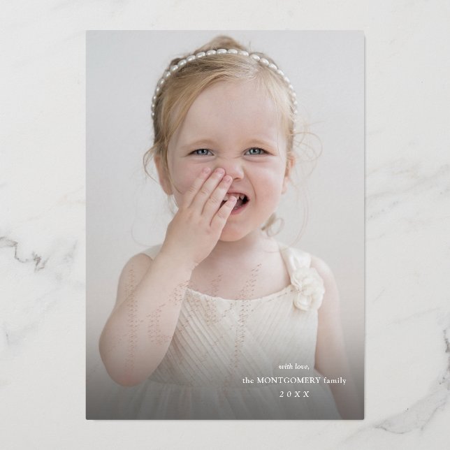 Carte de vacances photo en relief de joie en lettr (Recto)