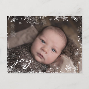 CARTE DE VACANCES PHOTO   Flammes de neige de Noël