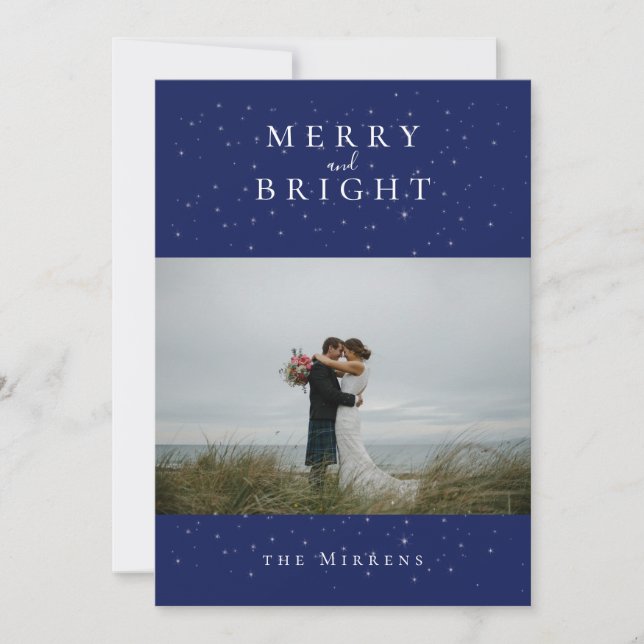 Carte de vacances photo hiver bleu ensorcelant (Devant)