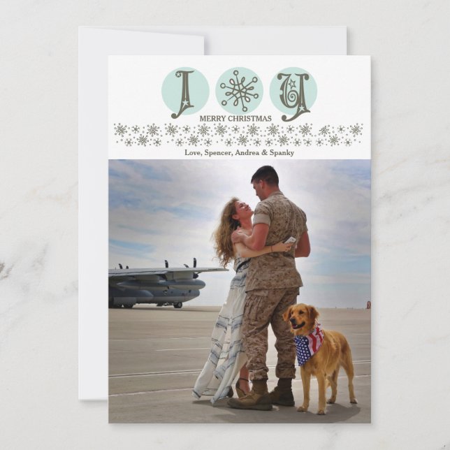 Carte de vacances photo Joy Snowflakes (Devant)