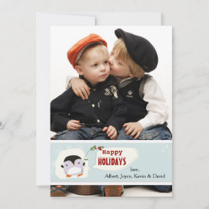Carte de vacances photo Little Penguin