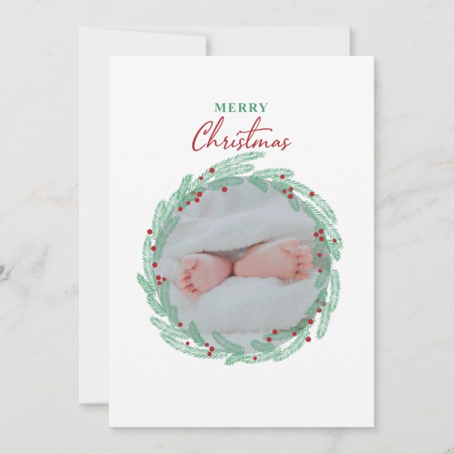 Carte de vacances photo minimaliste de la couronne