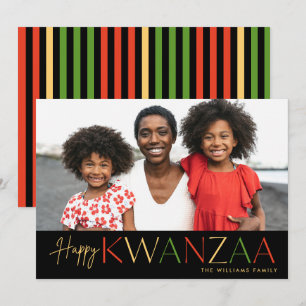 Carte de vacances photo moderne Happy Kwanzaa