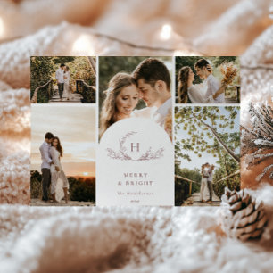 Carte de vacances photo Monogramme 5