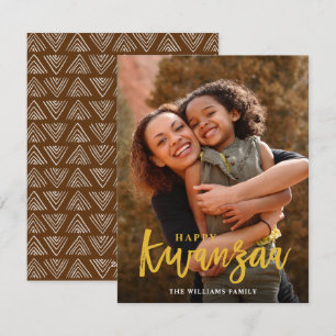 Carte de vacances photo Motif moderne de Kwanzaa