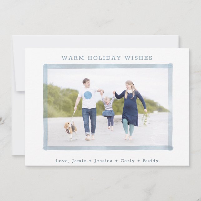 CARTE DE VACANCES PHOTO| Noël de la plage côtière (Devant)